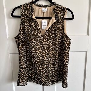 NWT J. Crew Leopard Print Sleeveless Blouse